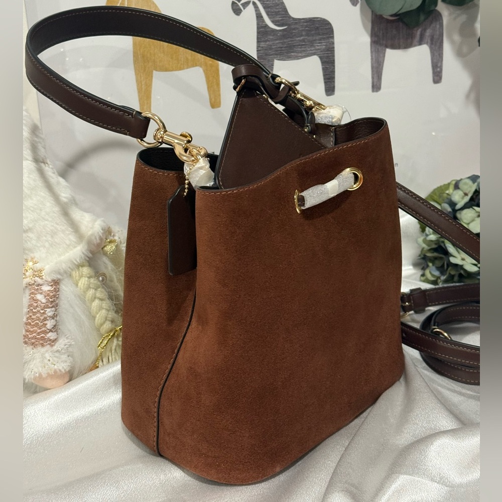 Coach Rowan Bucket Bag  suede/Im/Vintage Brown CCC78 - Picture 6 of 11